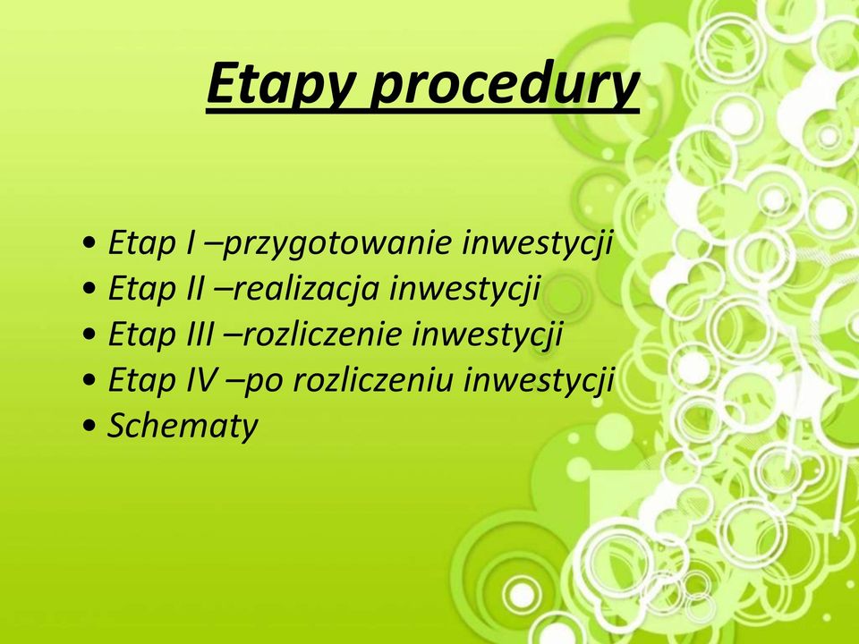 inwestycji Etap III rozliczenie