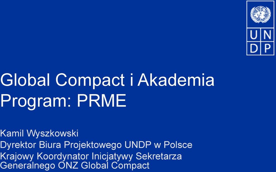 Projektowego UNDP w Polsce Krajowy