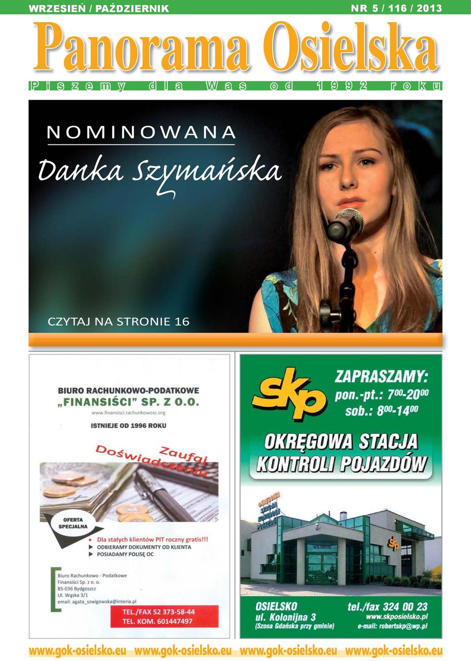 Szymańska CZYTAJ NA STRONIE 16 www.gok-osielsko.eu www.