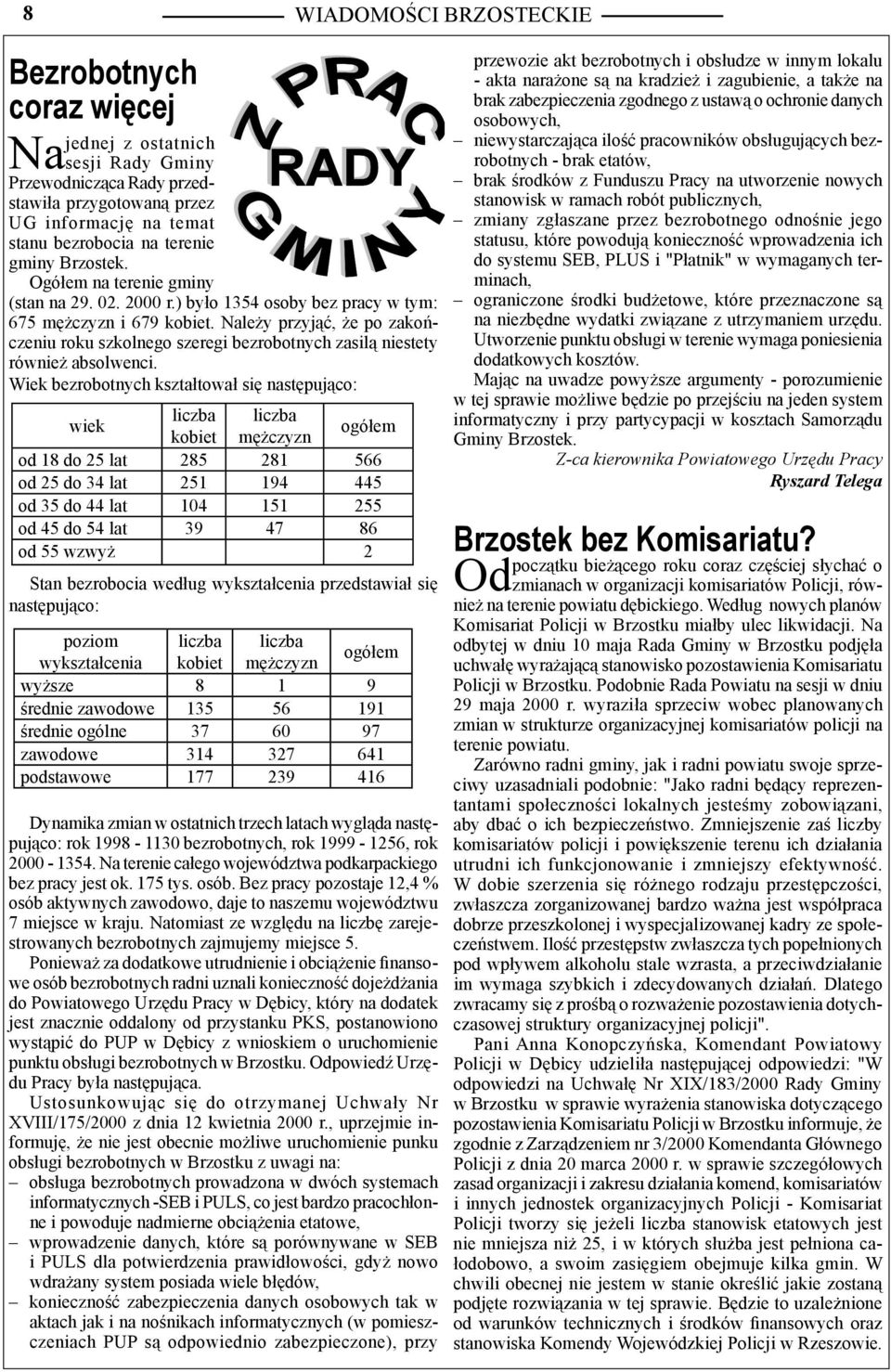 Należy przyjąć, że po zakończeniu roku szkolnego szeregi bezrobotnych zasilą niestety również absolwenci.