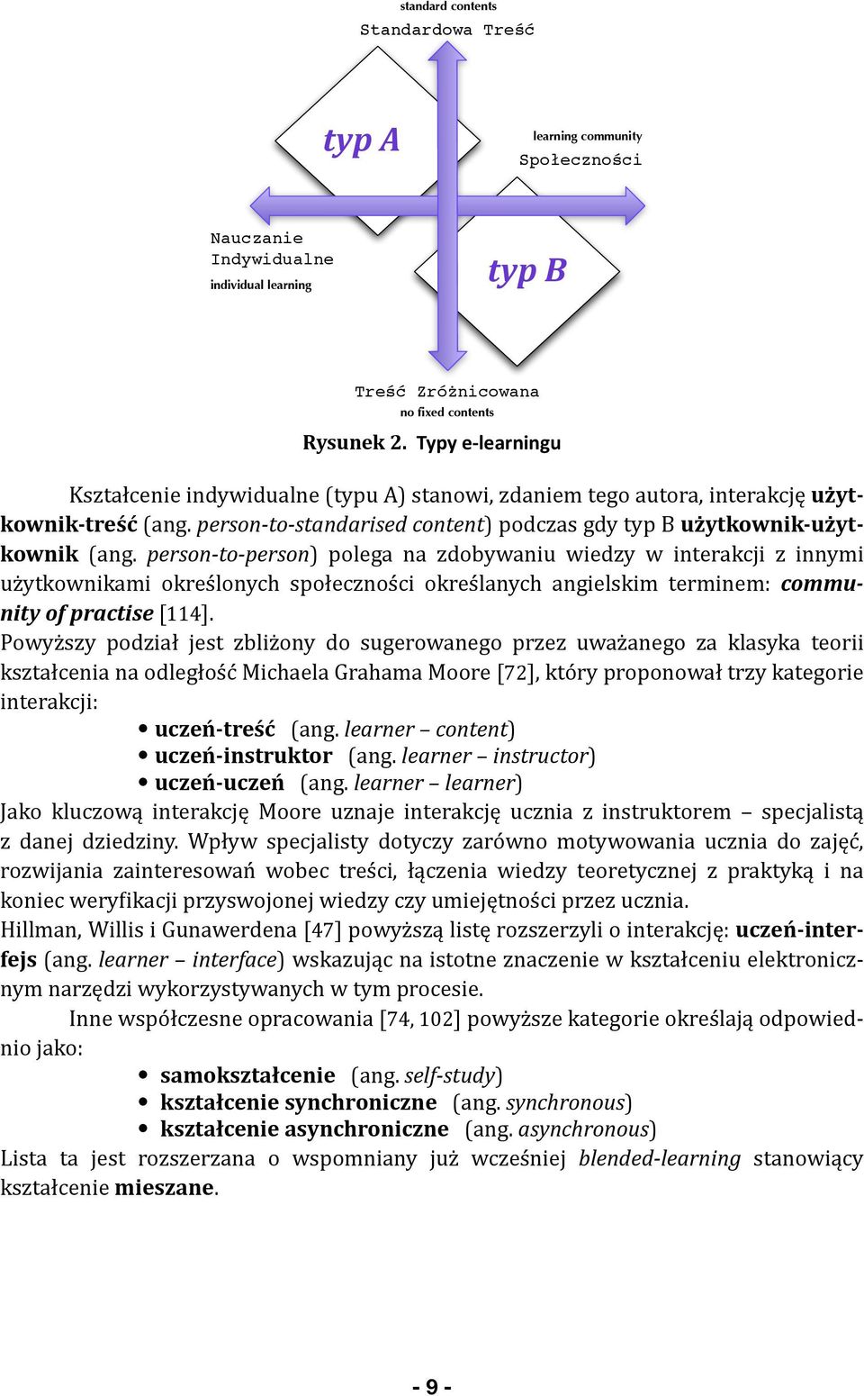 person-to-person) polega na zdobywaniu wiedzy w interakcji z innymi użytkownikami określonych społeczności określanych angielskim terminem: community of practise [114].