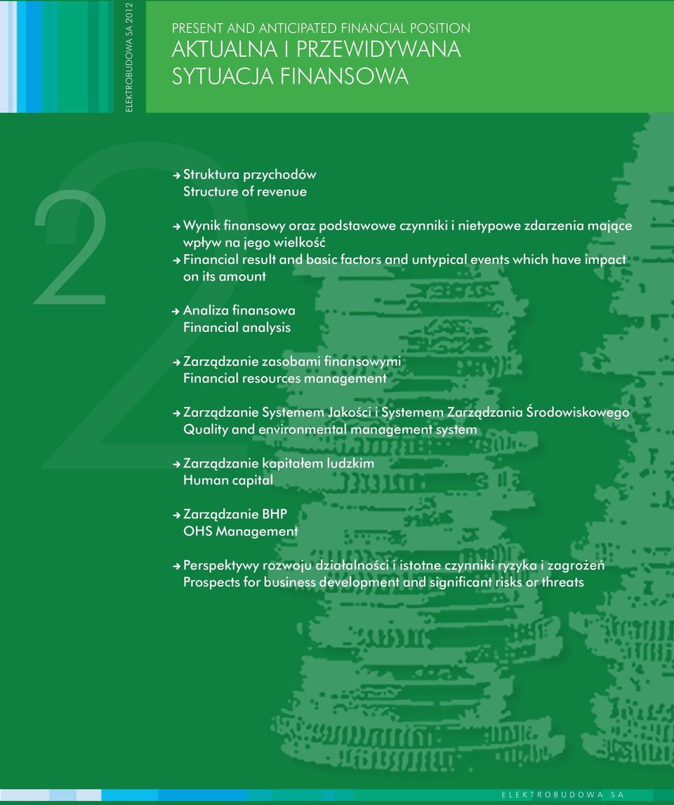 Zarzàdzanie zasobami finansowymi Financial resources management Zarzàdzanie Systemem JakoÊci i Systemem Zarzàdzania Ârodowiskowego Quality and environmental management system