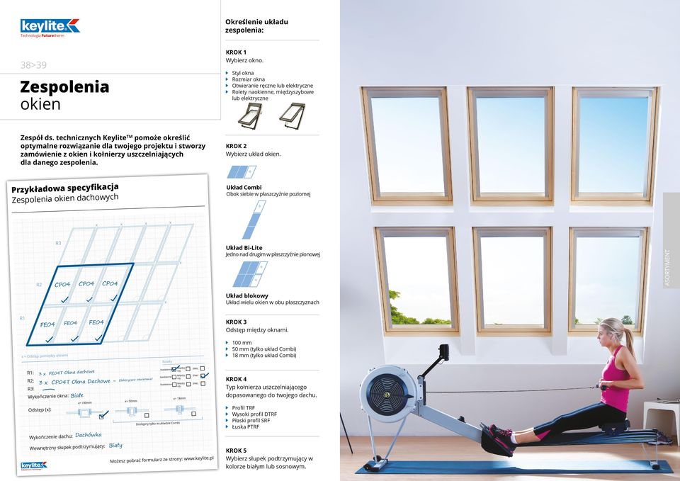 Przykładowa specyfikacja Zespolenia okien dachowych KROK 2 Wybierz układ okien.
