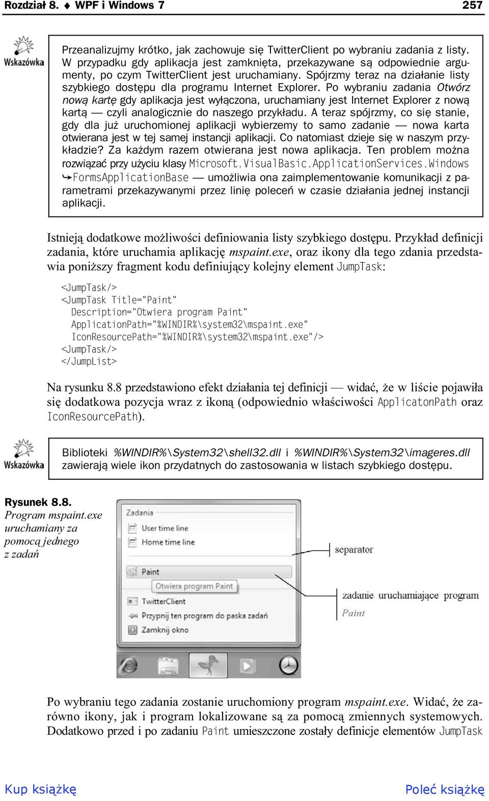 Spójrzmy teraz na dzia anie listy szybkiego dost pu dla programu Internet Explorer.