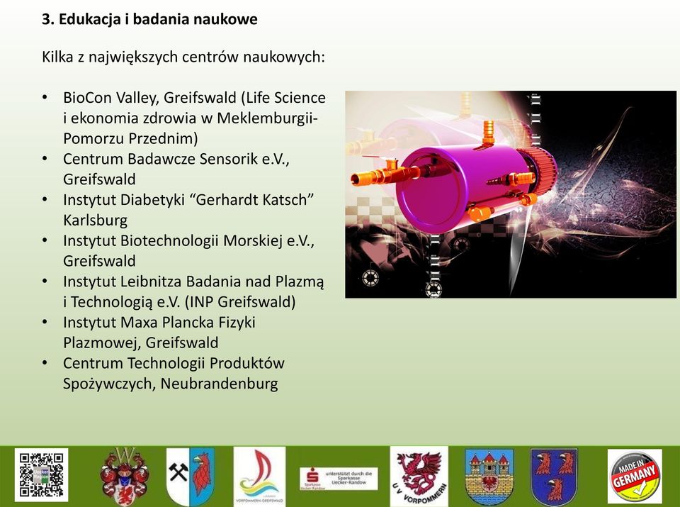 , Greifswald Instytut Diabetyki Gerhardt Katsch Karlsburg Instytut Biotechnologii Morskiej e.v.