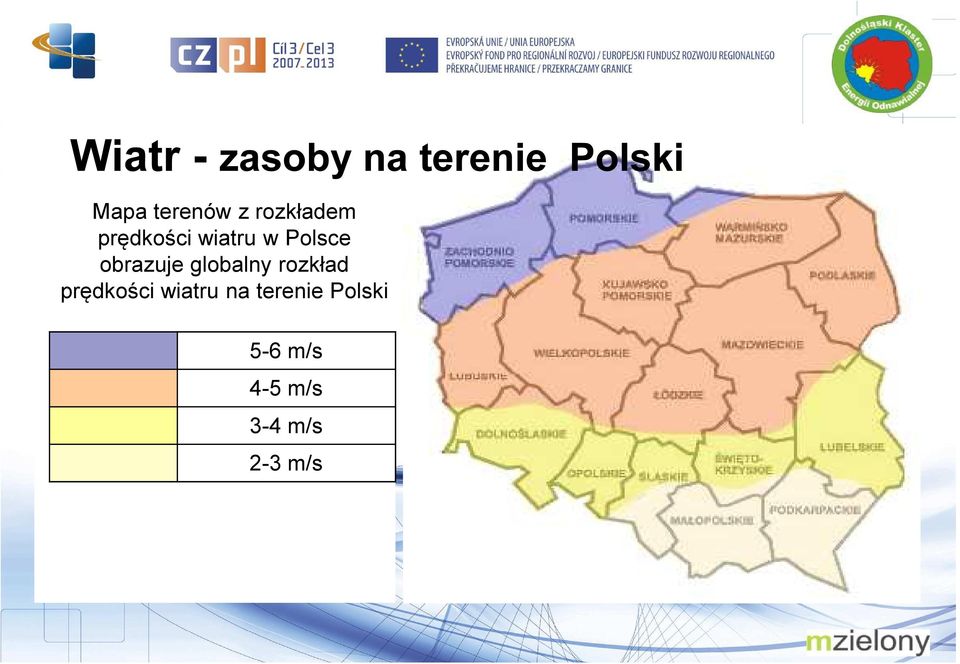 Polsce obrazuje globalny rozkład prędkości