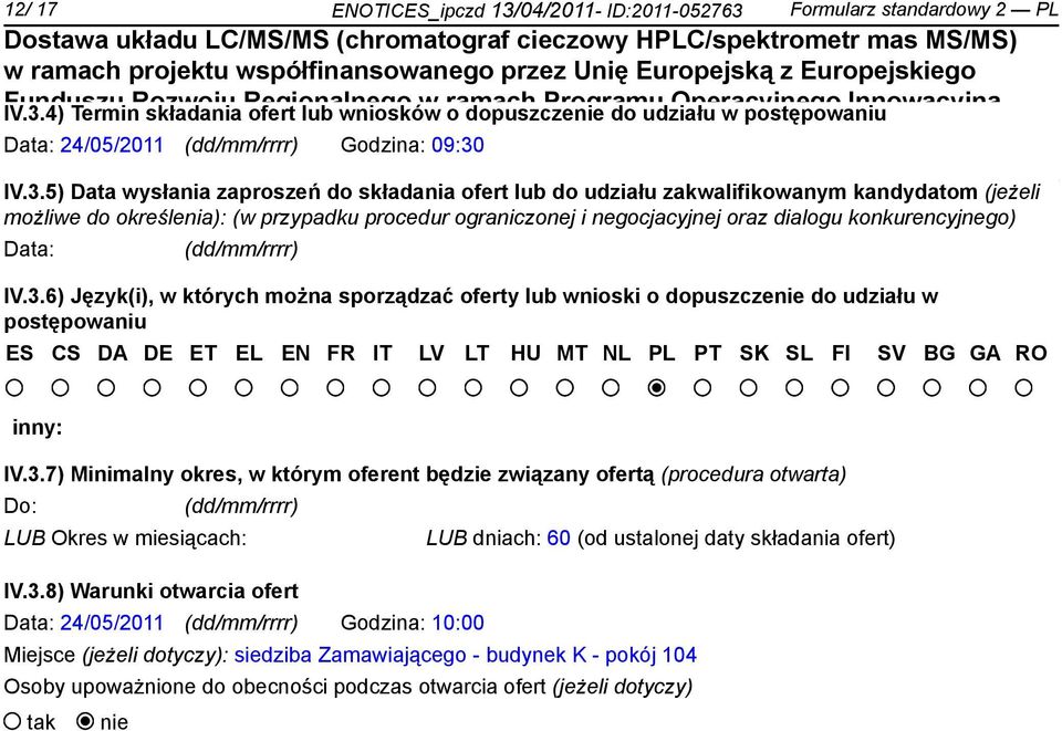 Formularz standardowy 2 PL IV.3.