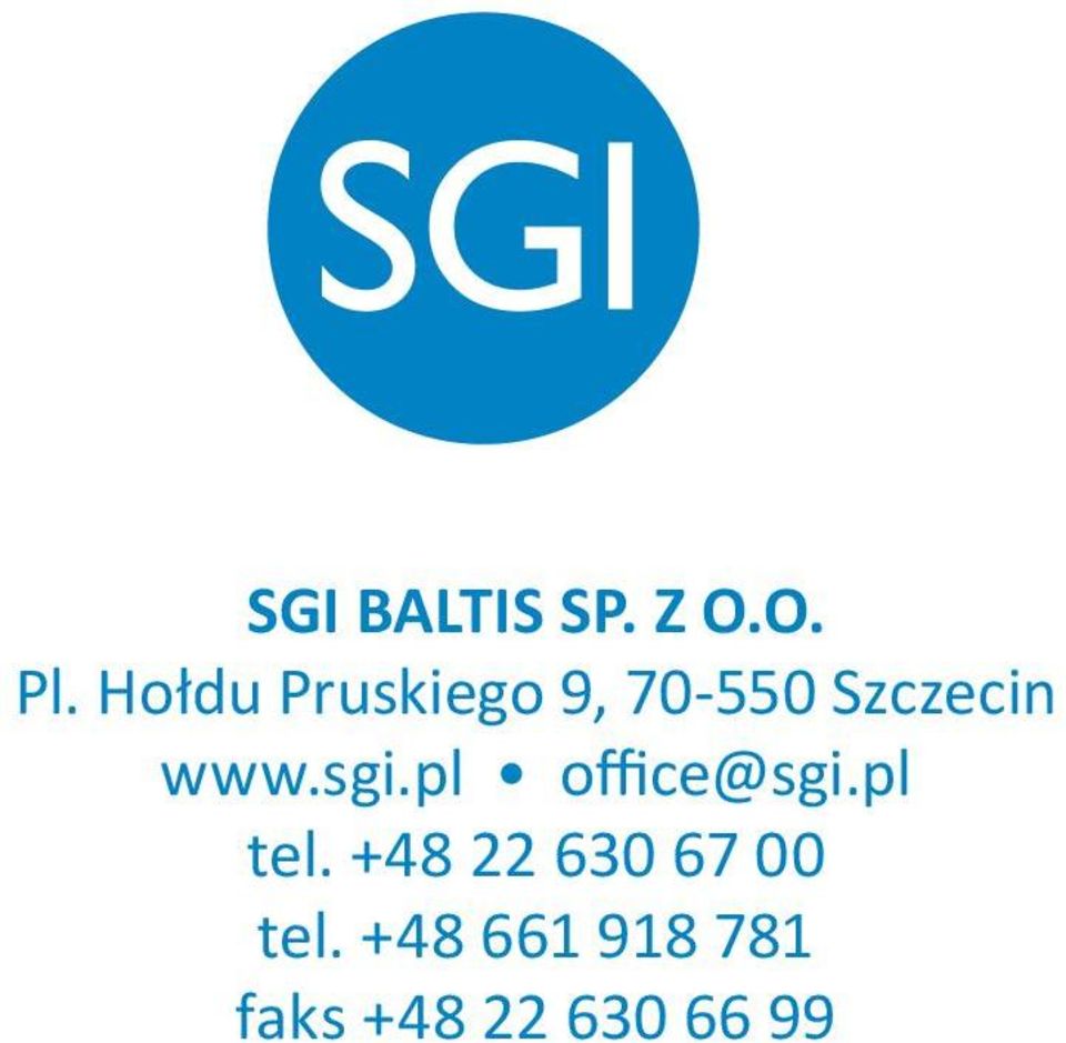 www.sgi.pl office@sgi.pl tel.