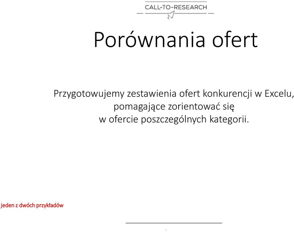 pomagające zorientować się w ofercie