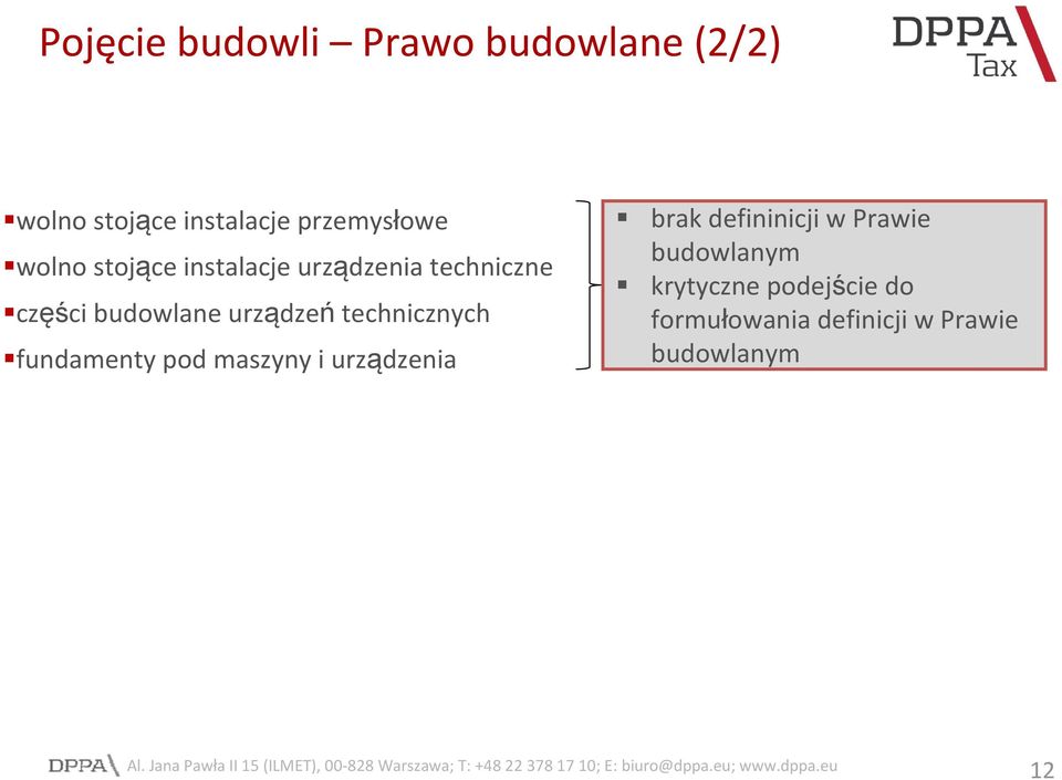 technicznych fundamenty pod maszyny i urządzenia brak defininicji w Prawie