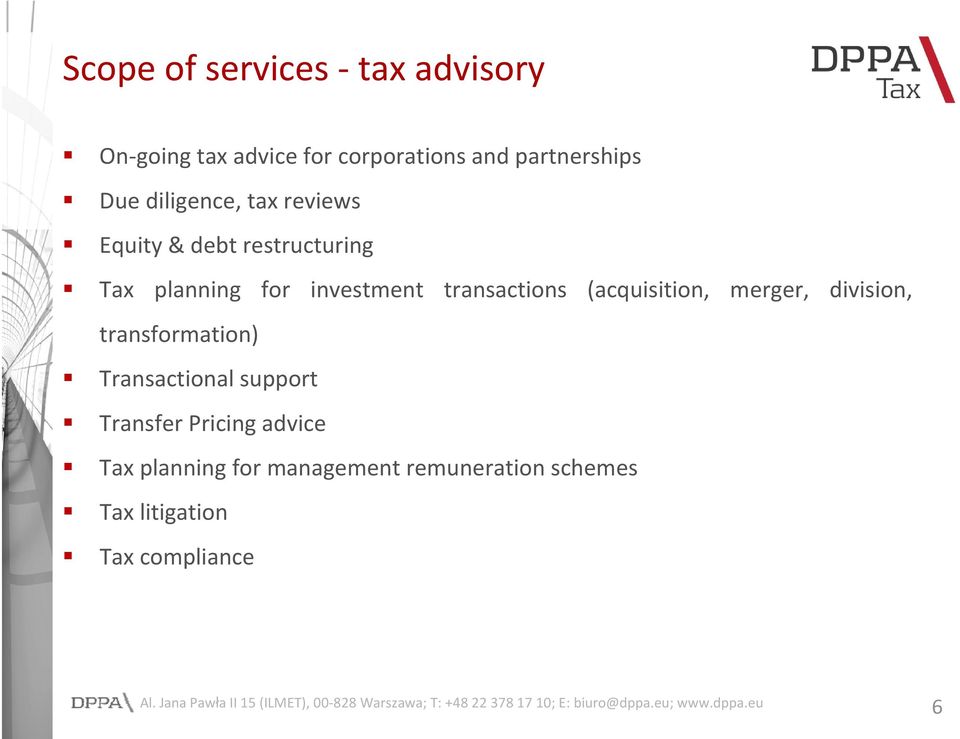 transactions (acquisition, merger, division, transformation) Transactional support