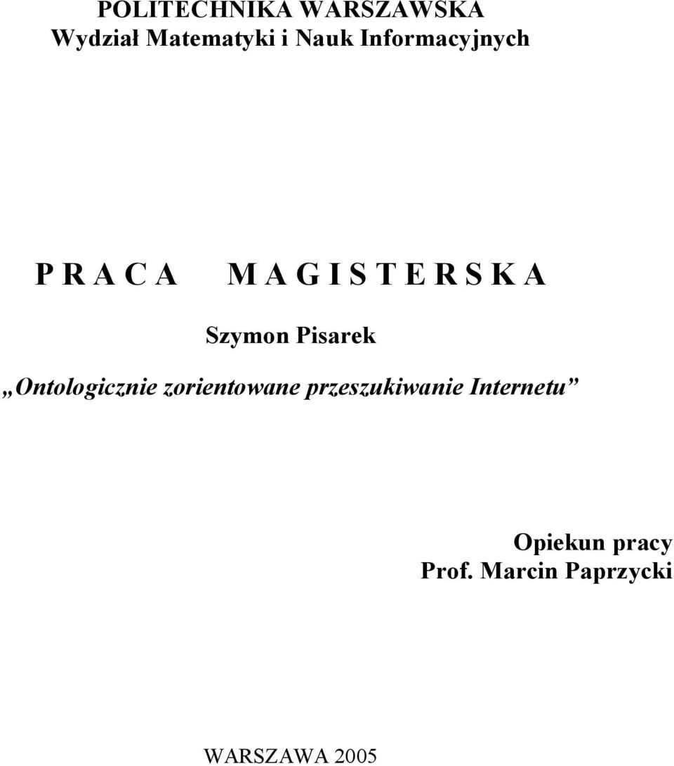 Pisarek Ontologicznie zorientowane przeszukiwanie