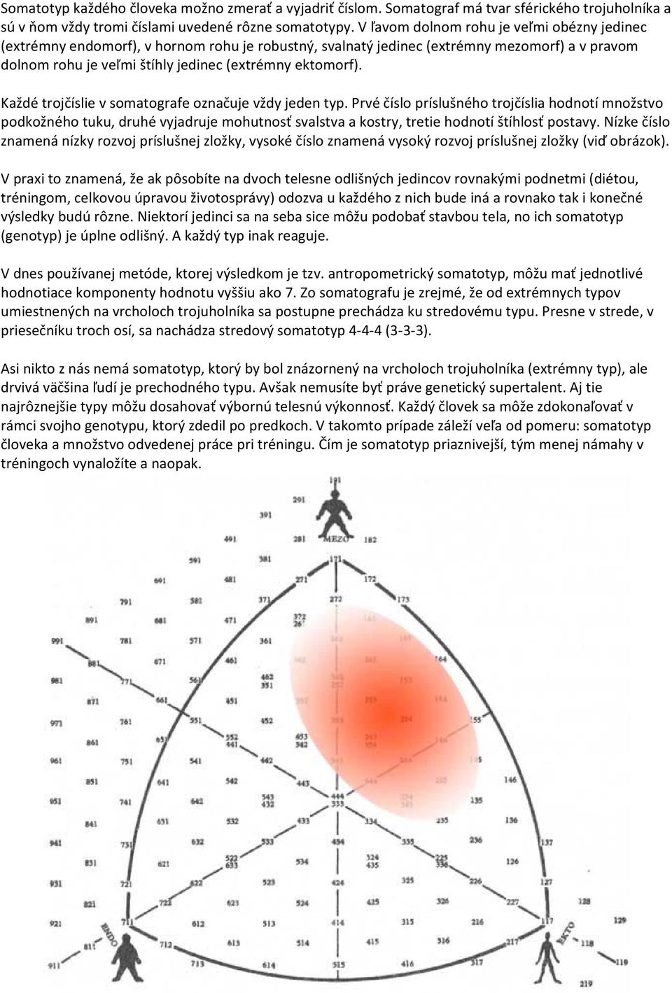 Každé trojčíslie v somatografe označuje vždy jeden typ.