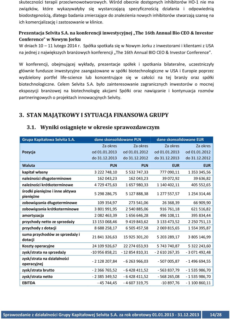 nowych inhibitorów stwarzają szansę na ich komercjalizację i zastosowanie w klinice. Prezentacja Selvita S.A.