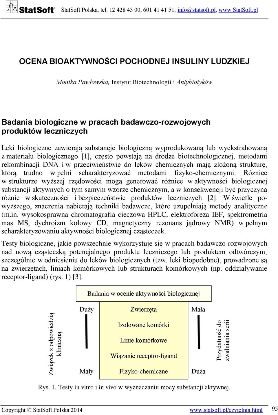 pl OCENA BIOAKTYWNOŚCI POCHODNEJ INSULINY LUDZKIEJ Monika Pawłowska, Instytut Biotechnologii i Antybiotyków Badania biologiczne w pracach badawczo-rozwojowych produktów leczniczych Leki biologiczne