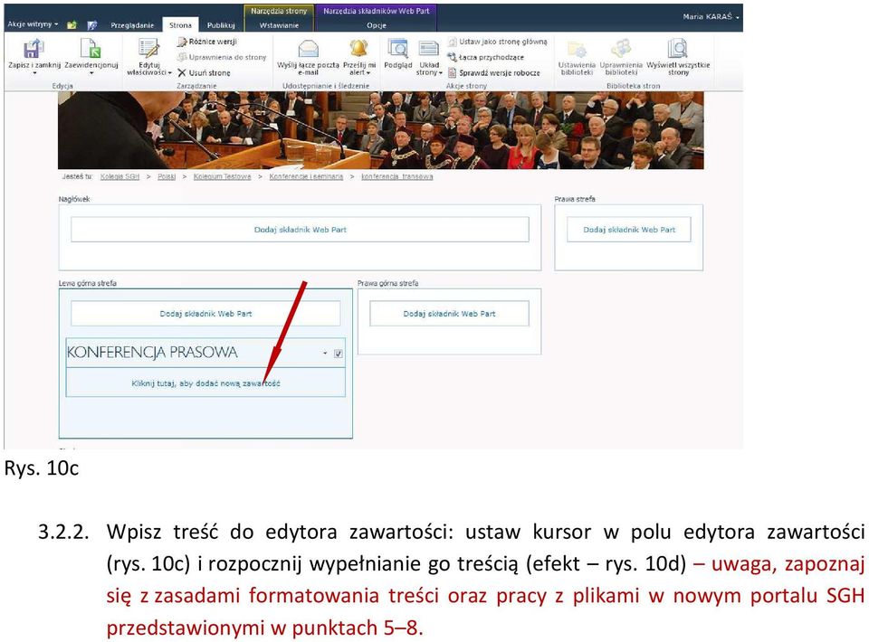 zawartości (rys. 10c) i rozpocznij wypełnianie go treścią (efekt rys.