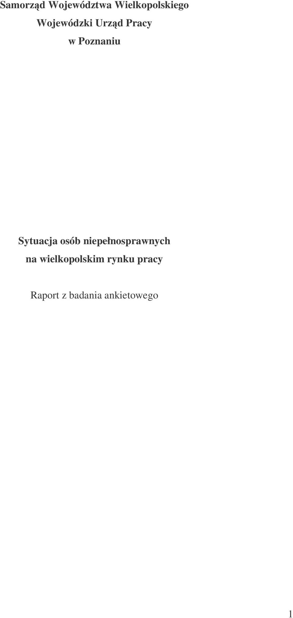 Sytuacja osób niepełnosprawnych na