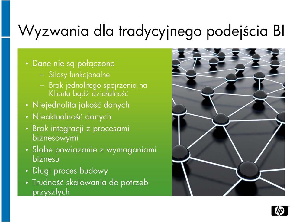 danych Nieaktualność danych Brak integracji z procesami biznesowymi Słabe