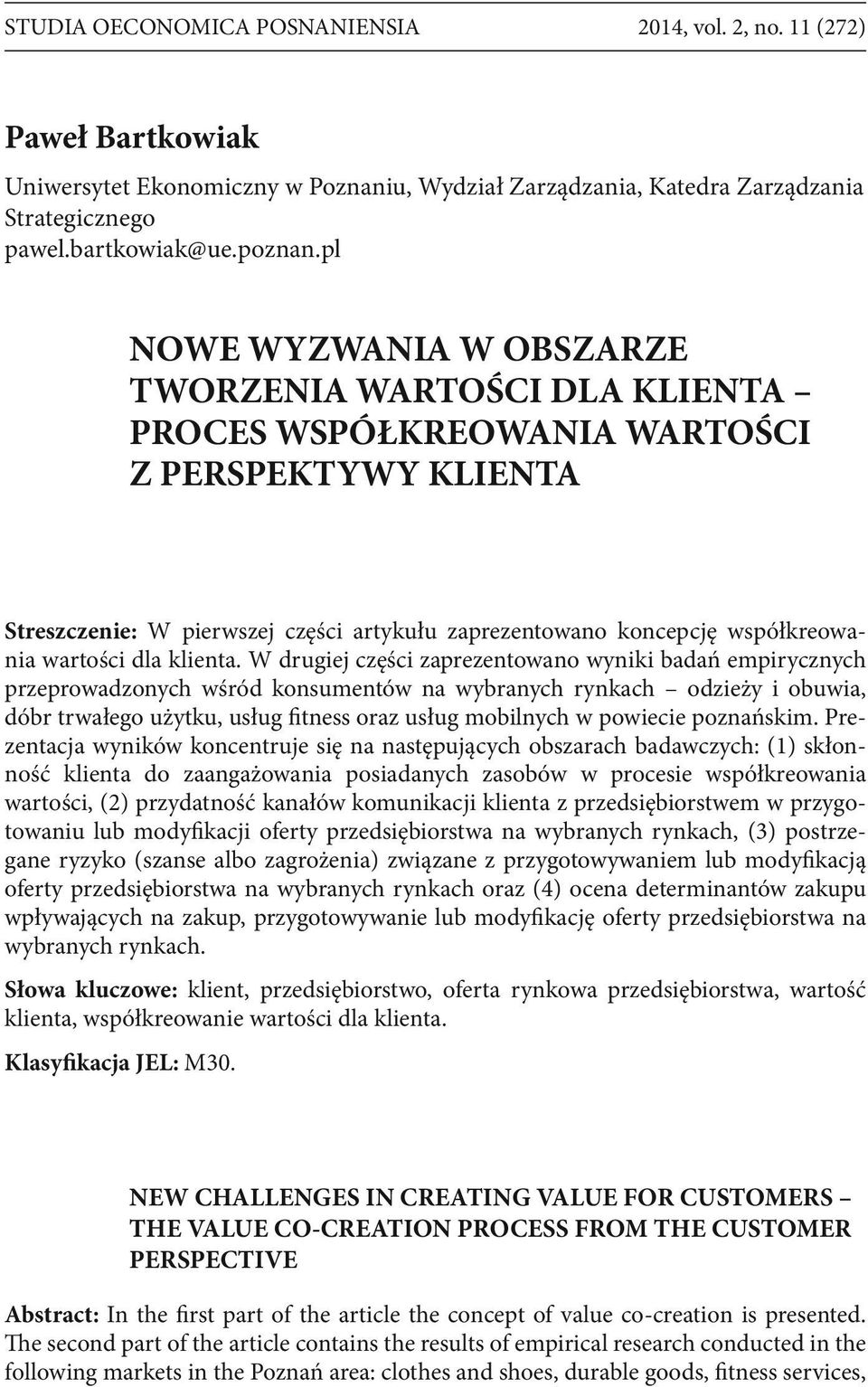 wartości dla klienta.