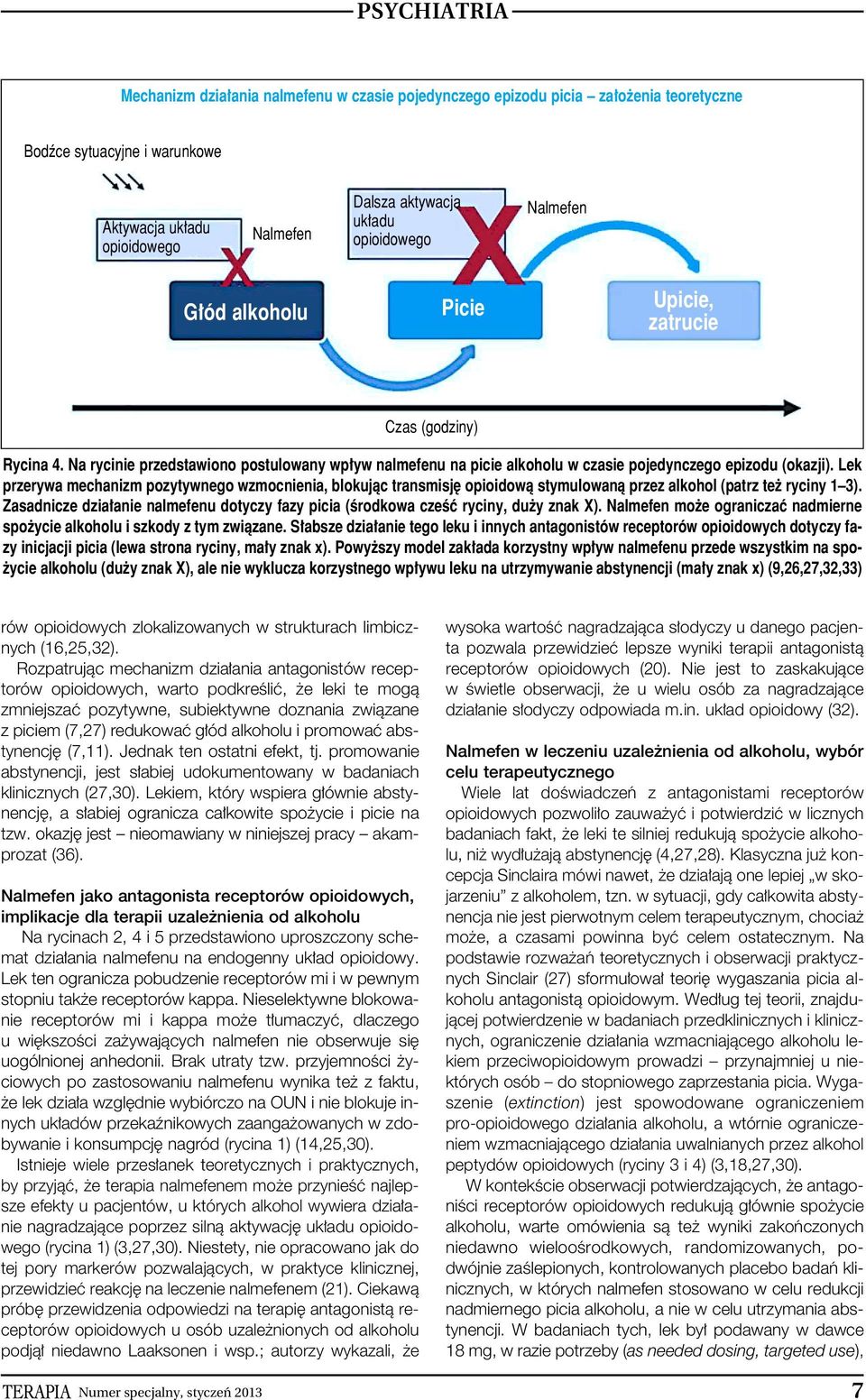 Lek przerywa mechanizm pozytywnego wzmocnienia, blokujàc transmisj opioidowà stymulowanà przez alkohol (patrz te ryciny 1 3).