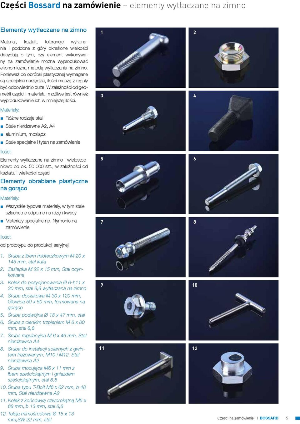 W zależności od geometrii części i materiału, możliwe jest również wyprodukowanie ich w mniejszej ilości.