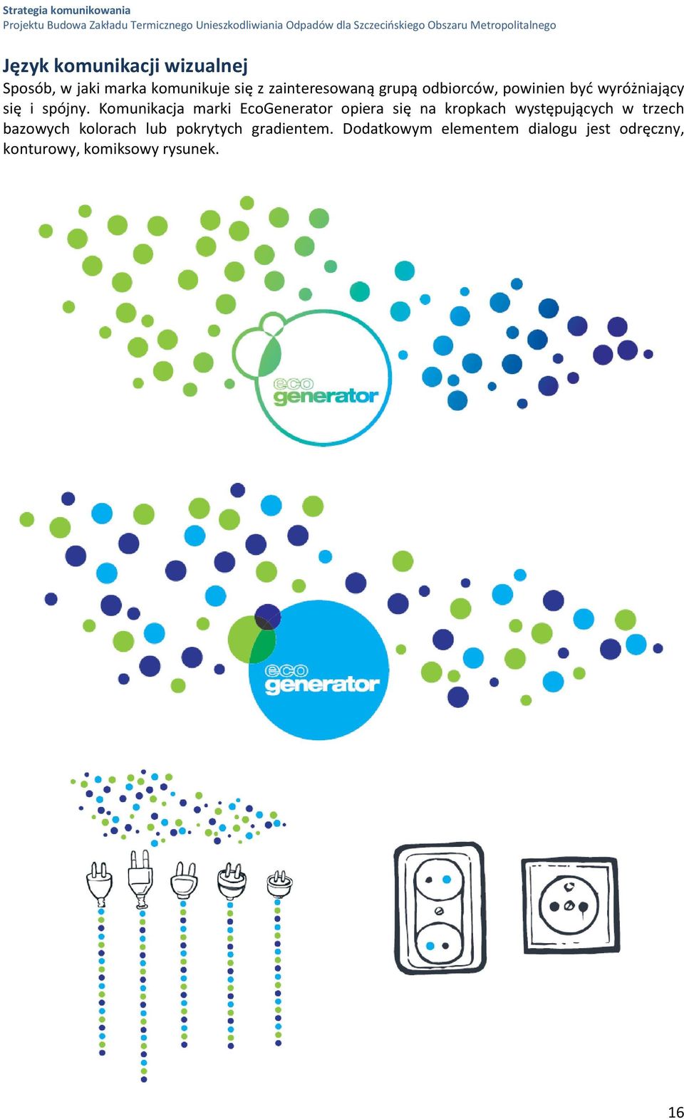 Komunikacja marki EcoGenerator opiera się na kropkach występujących w trzech