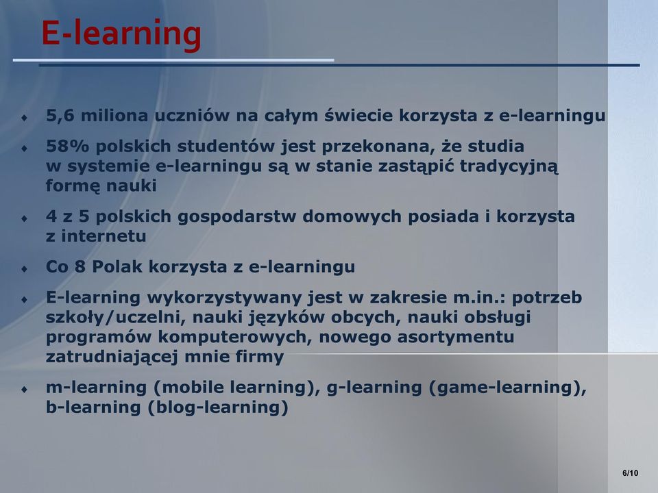 korzysta z e-learning