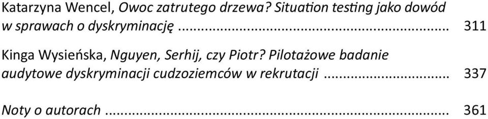 .. 311 Kinga Wysieńska, Nguyen, Serhij, czy Piotr?