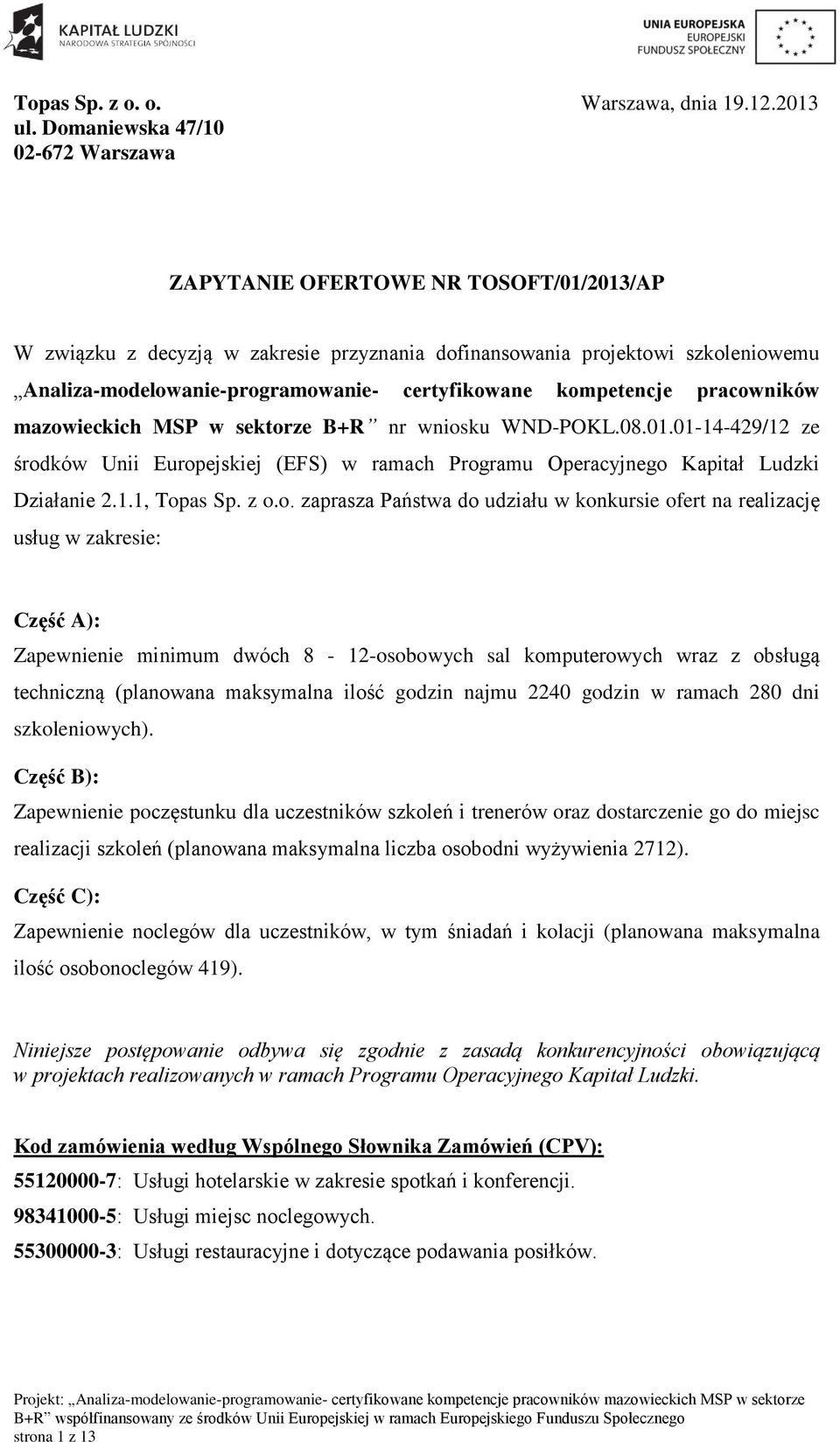 certyfikowane kompetencje pracowników mazowieckich MSP w sektorze B+R nr wniosku WND-POKL.08.01.