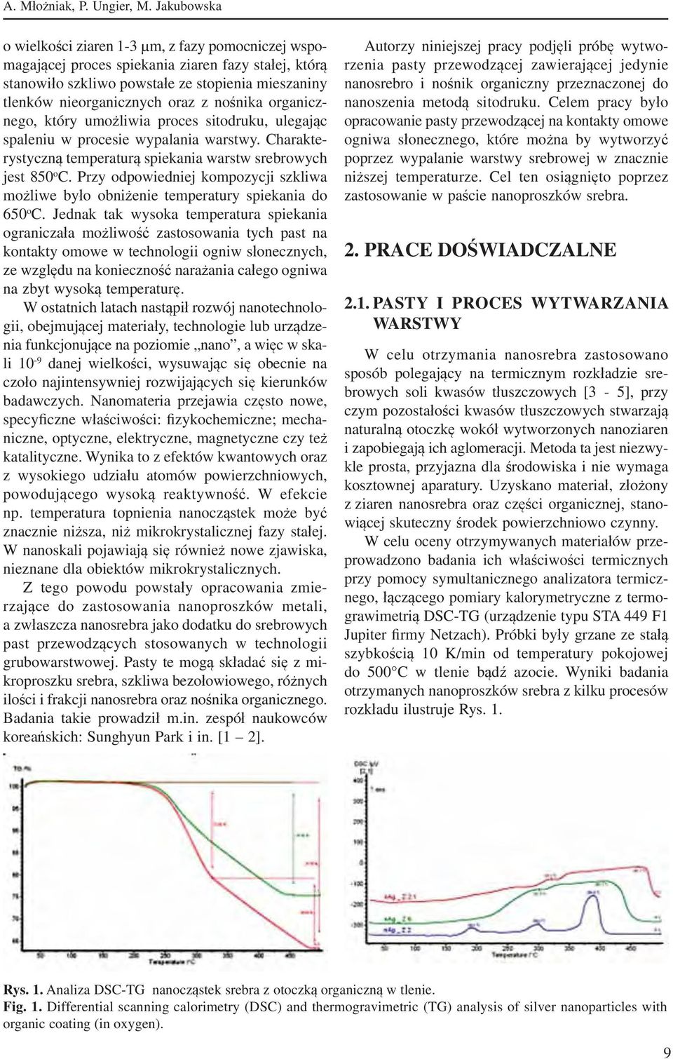 organicznego, który umożliwia proces sitodruku, ulegając spaleniu w procesie wypalania warstwy. Charakterystyczną temperaturą spiekania warstw srebrowych jest 850 o C.