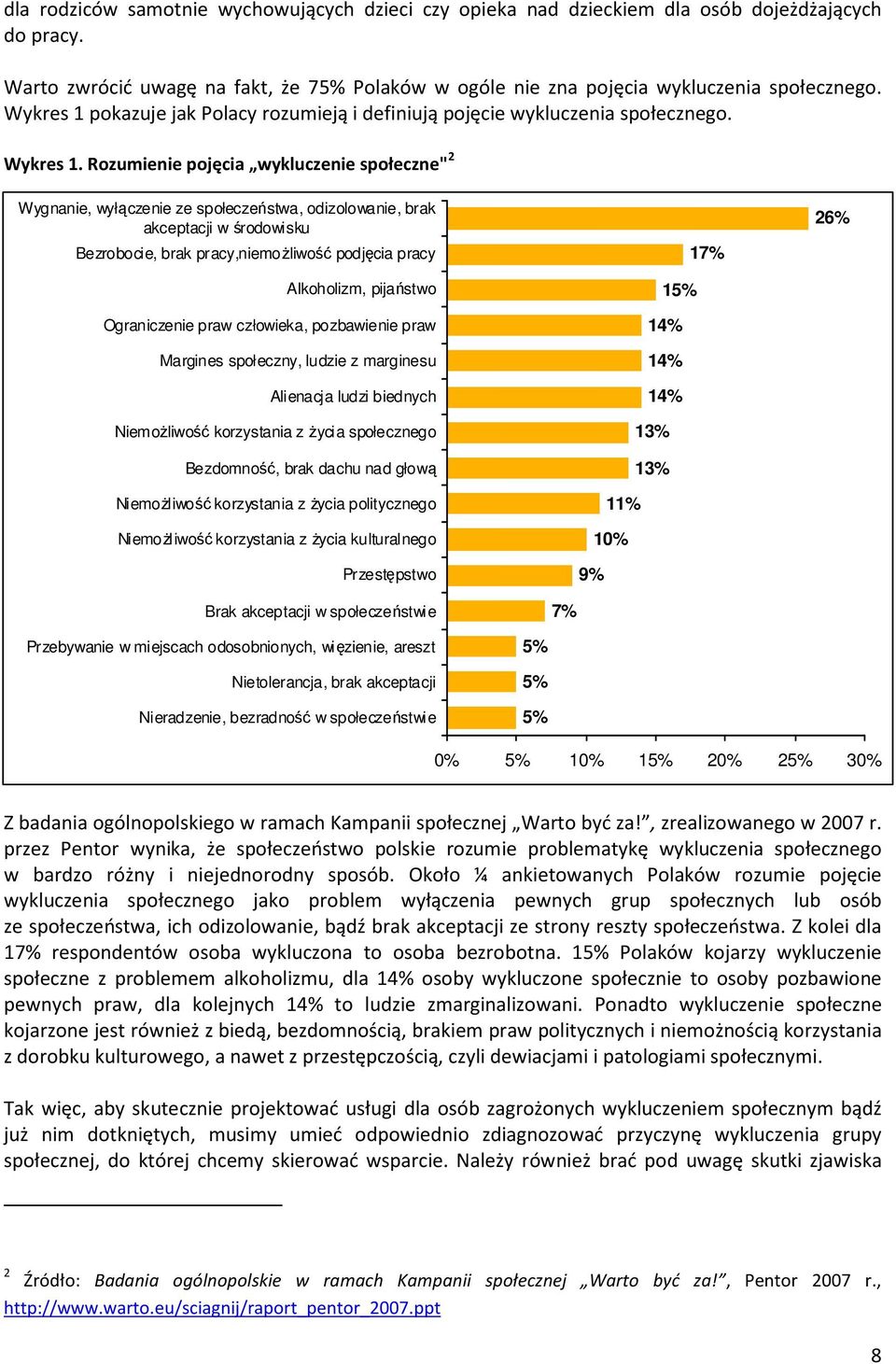 Rozumienie pojęcia wykluczenie społeczne" 2 Wygnanie, wyłączenie ze społeczeństwa, odizolowanie, brak akceptacji w środowisku Bezrobocie, brak pracy,niemoŝliwość podjęcia pracy Alkoholizm, pijaństwo