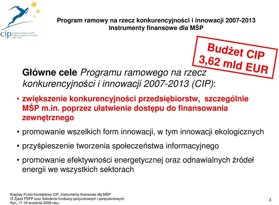 poprzez ułatwienie dostępu do finansowania zewnętrznego promowanie wszelkich form innowacji, w tym innowacji ekologicznych przyśpieszenie tworzenia