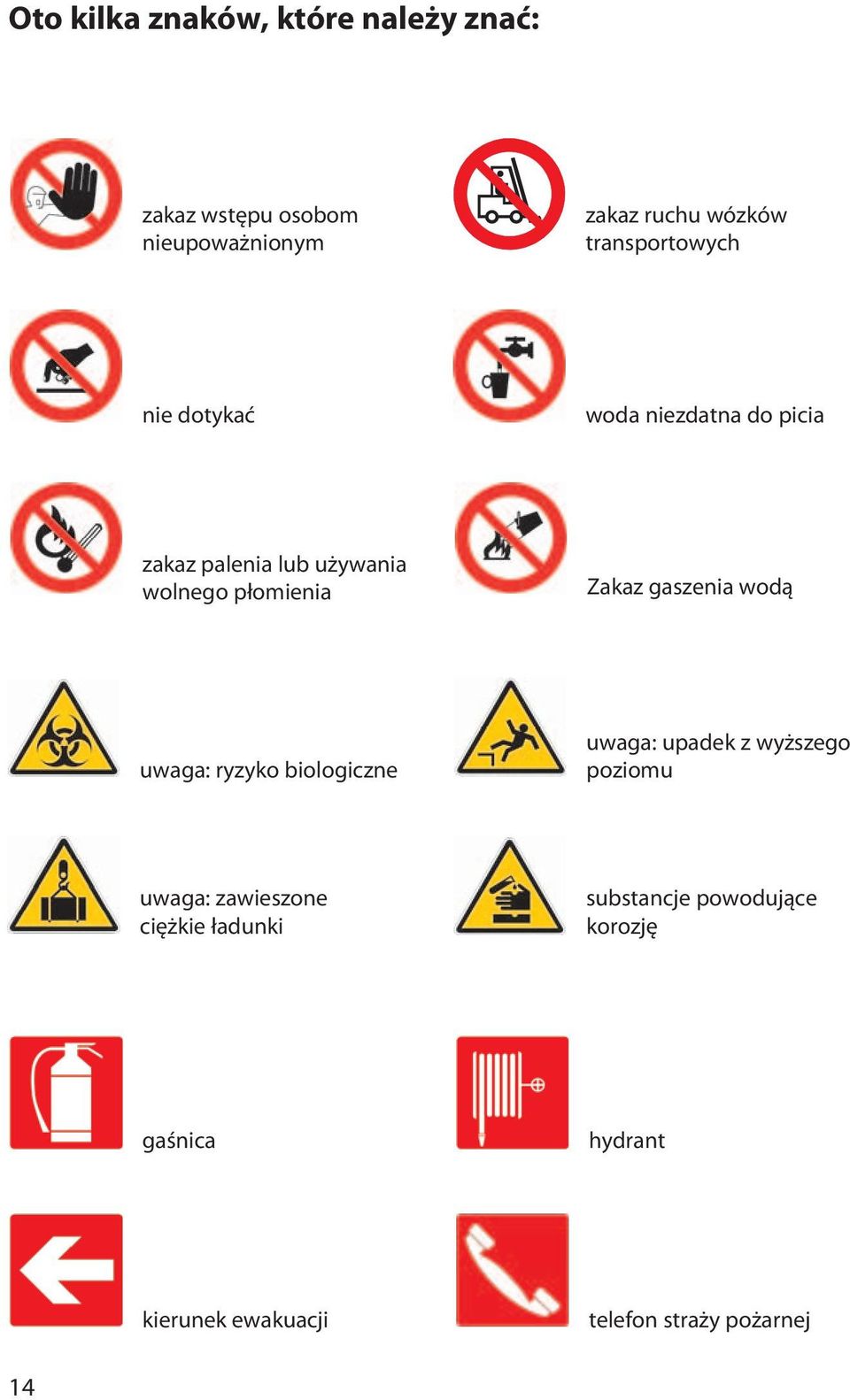 Zakaz gaszenia wodą uwaga: ryzyko biologiczne uwaga: upadek z wyższego poziomu uwaga: zawieszone