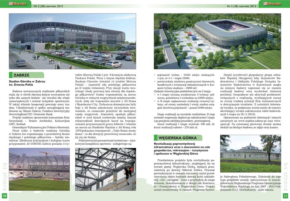 W takiej właśnie kooperacji powstaje nowy stadion. Udziałowcami w spółce zarządzającej stadionem są: Miasto Zabrze, Fundusz Inwestycyjny Sovereingfund FIZ i Deutsche Bank.