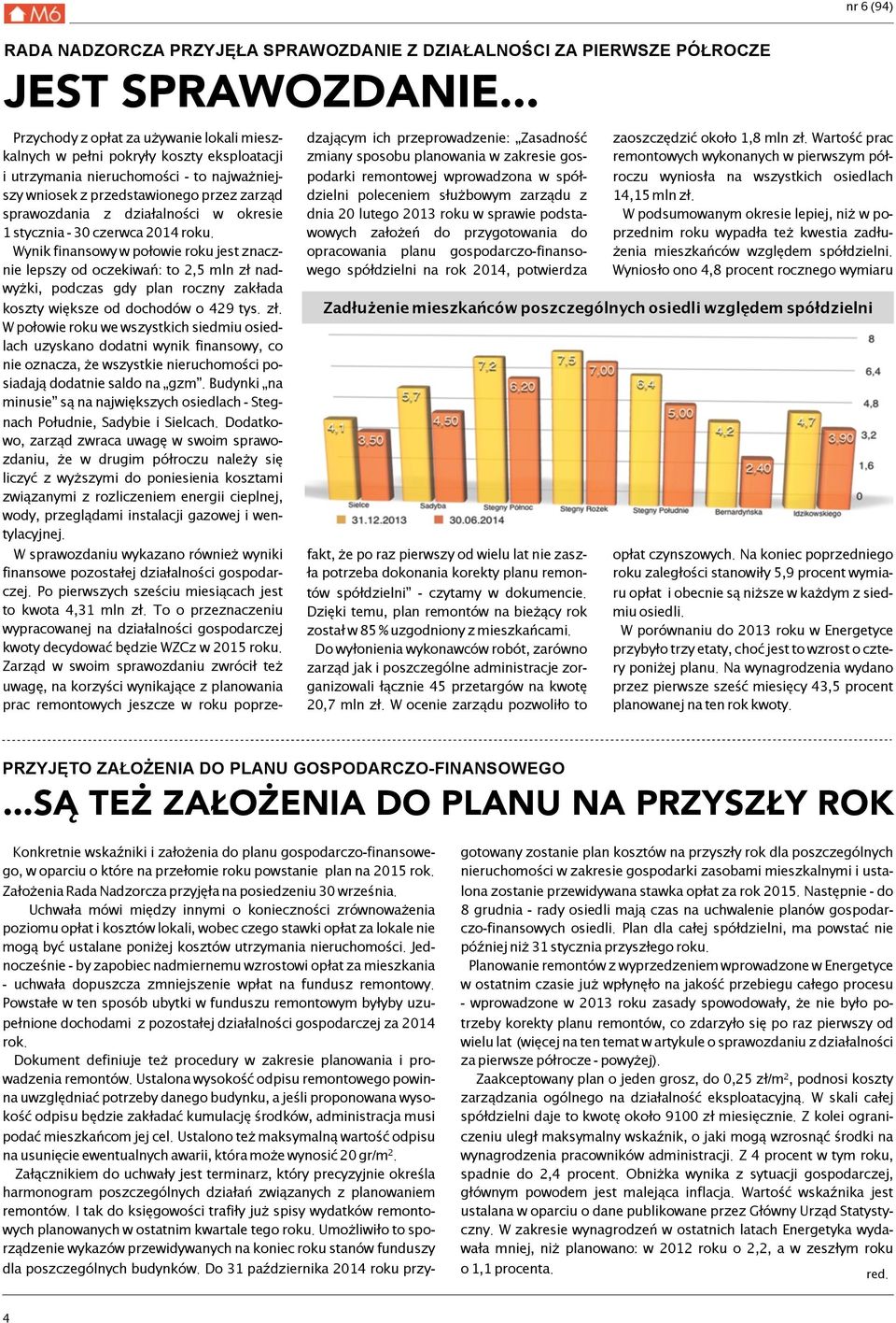 działalności w okresie 1 stycznia - 30 czerwca 2014 roku.