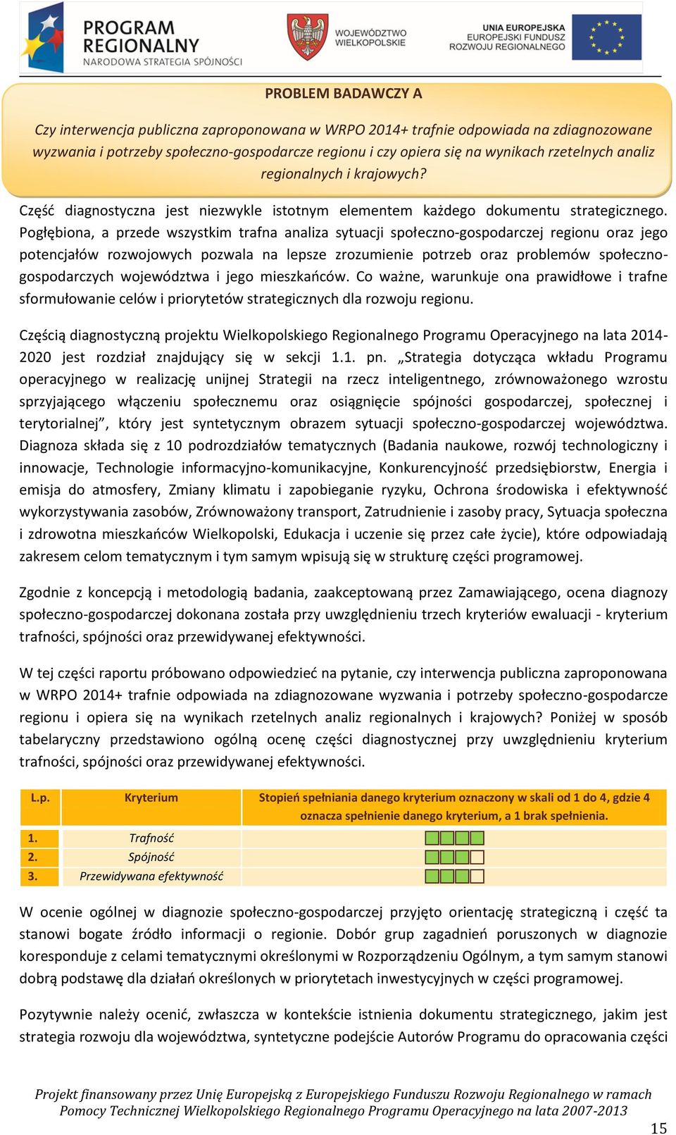 Pogłębiona, a przede wszystkim trafna analiza sytuacji społeczno-gospodarczej regionu oraz jego potencjałów rozwojowych pozwala na lepsze zrozumienie potrzeb oraz problemów społecznogospodarczych