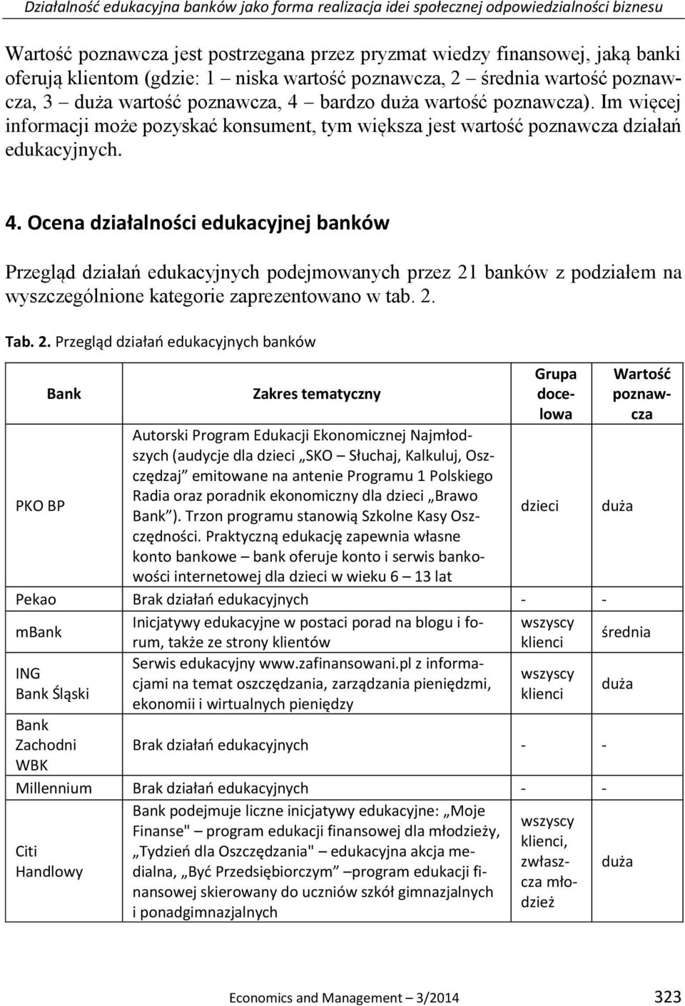 Im więcej informacji może pozyskać konsument, tym większa jest wartość poznawcza działań edukacyjnych. 4.