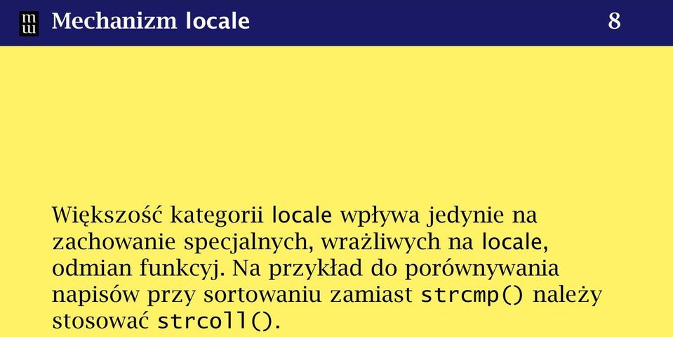 locale, odmian funkcyj.