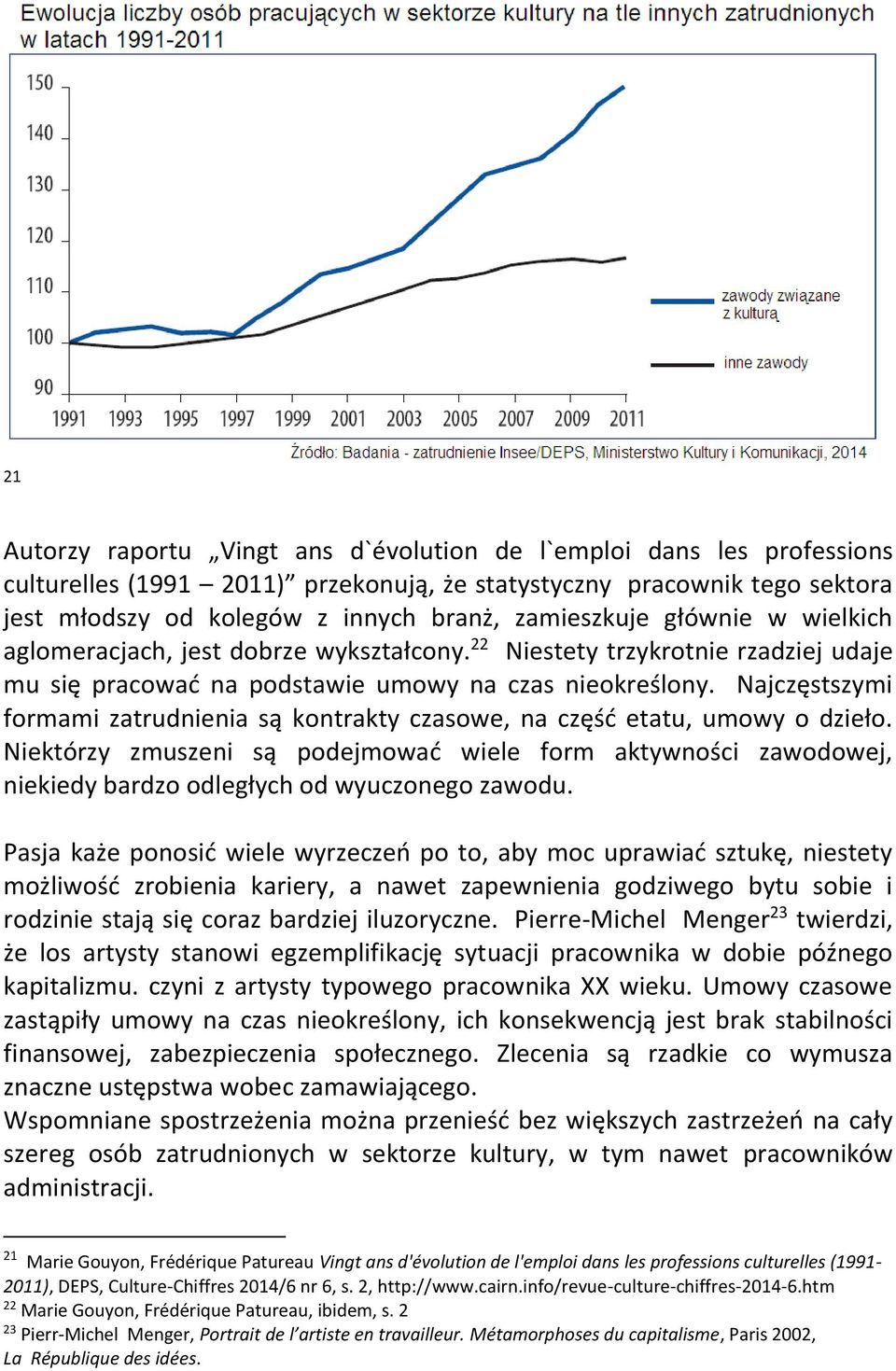 Najczęstszymi formami zatrudnienia są kontrakty czasowe, na część etatu, umowy o dzieło.