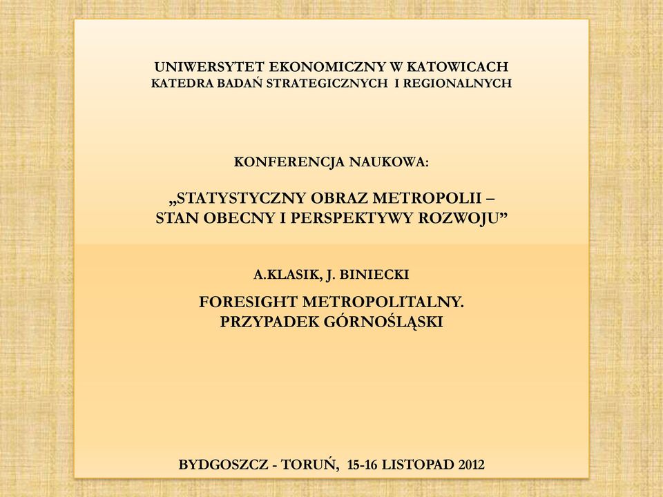 OBECNY I PERSPEKTYWY ROZWOJU A.KLASIK, J.