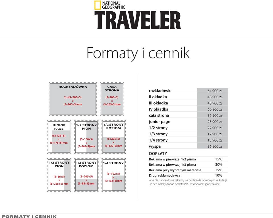 zł 48 900 zł 48 900 zł 60 900 zł 36 900 zł 25 900 zł 1/2 strony 22 900 zł 1/3 strony 17 900 zł 1/4 strony 15 900 zł wyspa Dopłaty 36 900 zł Reklama w pierwszej 1/2 pisma 15% Reklama w pierwszej 1/3