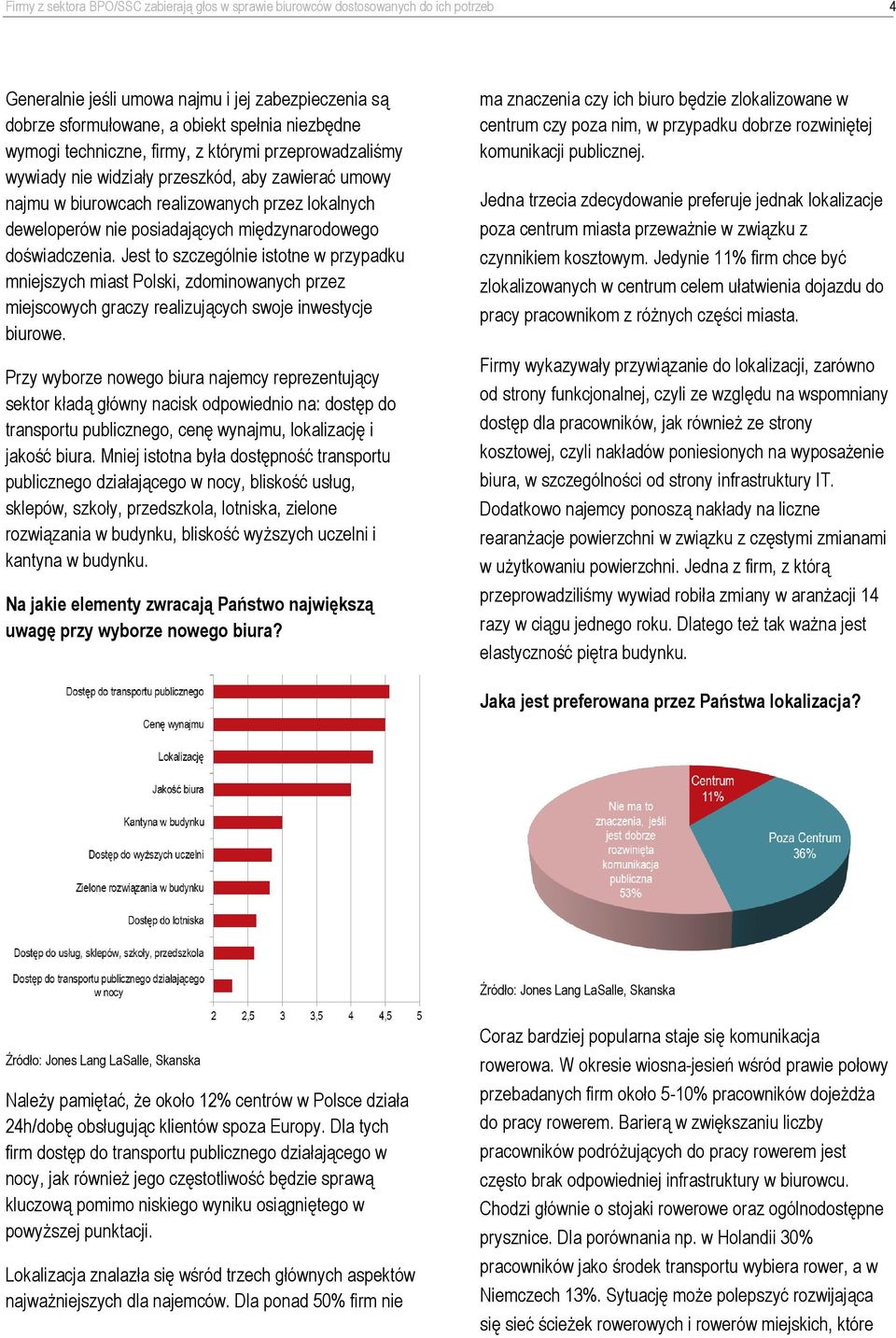 doświadczenia. Jest to szczególnie istotne w przypadku mniejszych miast Polski, zdominowanych przez miejscowych graczy realizujących swoje inwestycje biurowe.