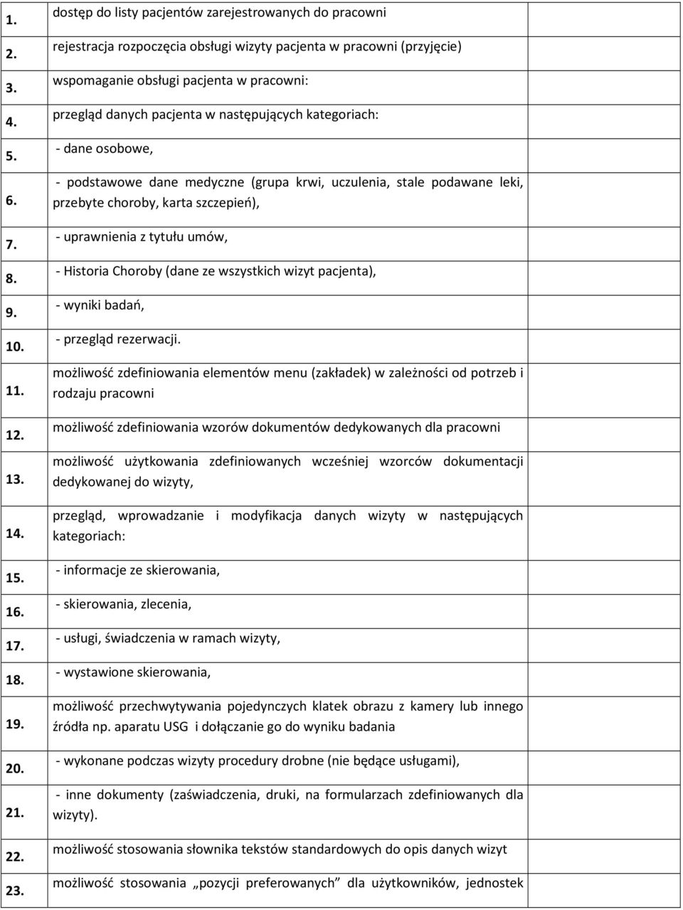 następujących kategoriach: - dane osobowe, - podstawowe dane medyczne (grupa krwi, uczulenia, stale podawane leki, przebyte choroby, karta szczepień), - uprawnienia z tytułu umów, - Historia Choroby