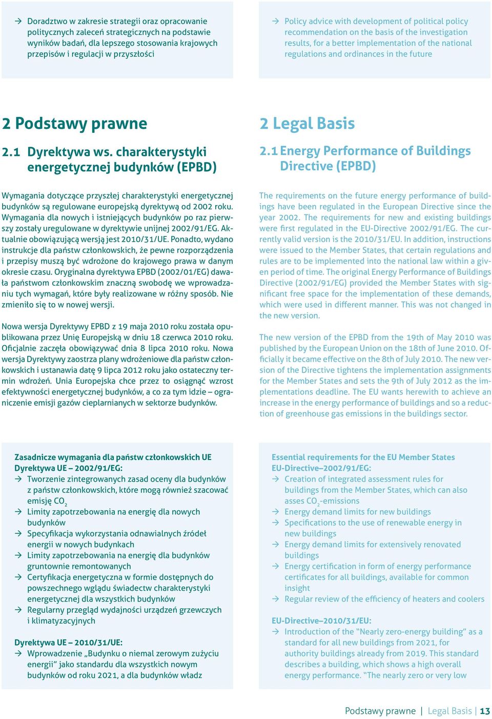 1 Dyrektywa ws. charakterystyki energetycznej budynków (EPBD) 2 Legal Basis 2.