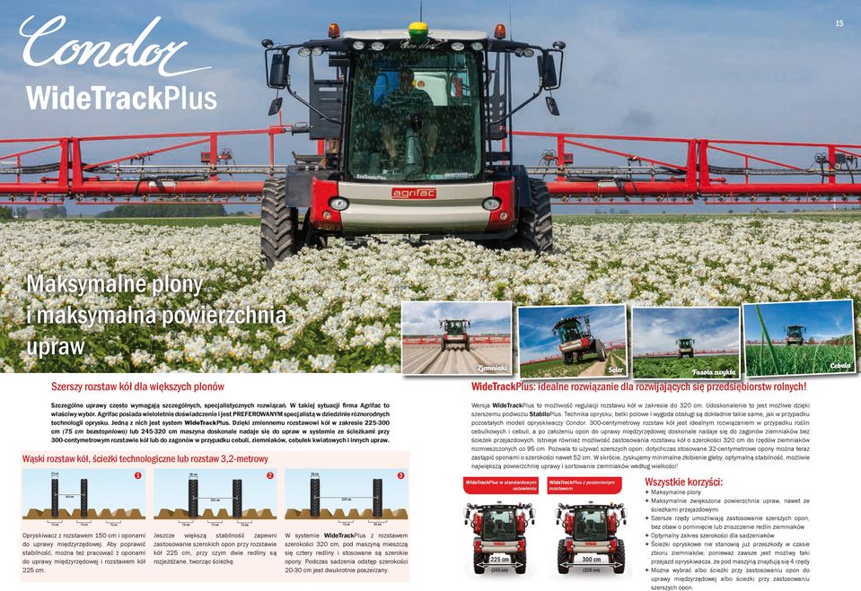 Agrifac posiada wieloletnie doświadczenie i jest PREFEROWANYM specjalistą w dziedzinie różnorodnych technologii oprysku. Jedną z nich jest system WideTrackPlus.