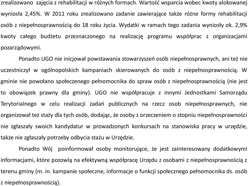 2,9% kwoty całego budżetu przeznaczonego na realizację programu współprac z organizacjami pozarządowymi.