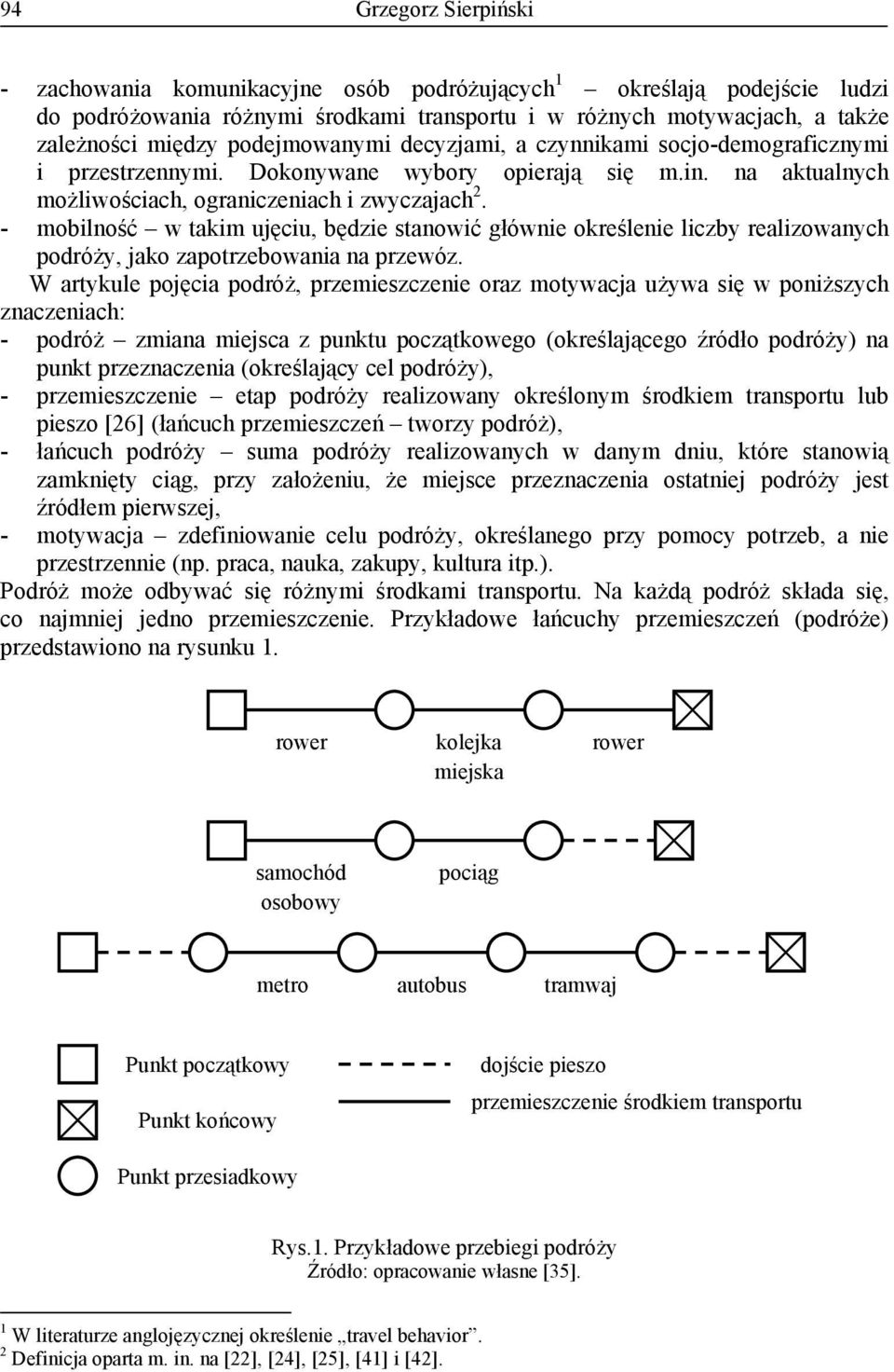 - mobilność w takim ujęciu, będzie stanowić głównie określenie liczby realizowanych podróży, jako zapotrzebowania na przewóz.