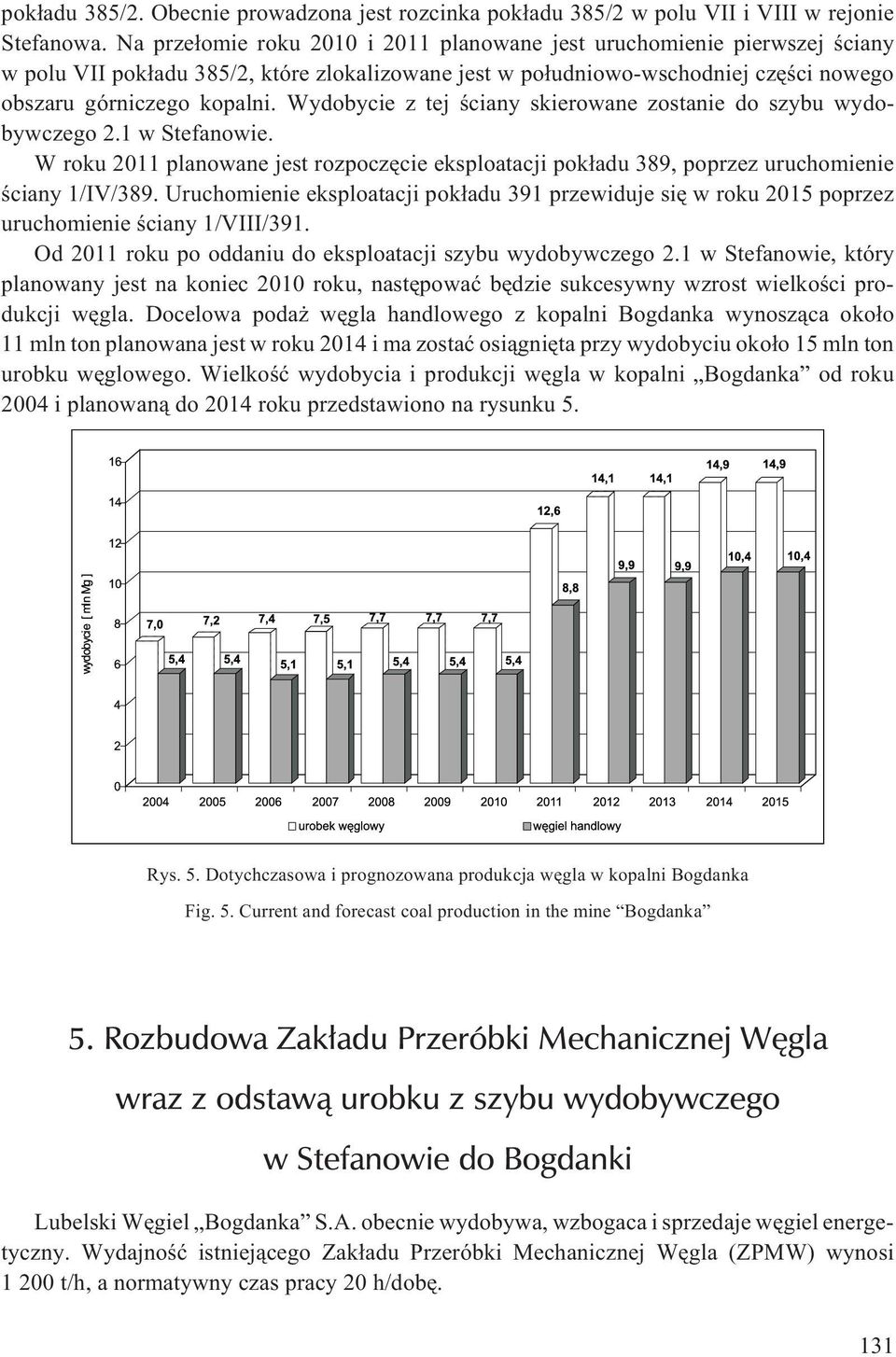 Wydobycie z tej œciany skierowane zostanie do szybu wydobywczego 2.1 w Stefanowie. W roku 2011 planowane jest rozpoczêcie eksploatacji pok³adu 389, poprzez uruchomienie œciany 1/IV/389.