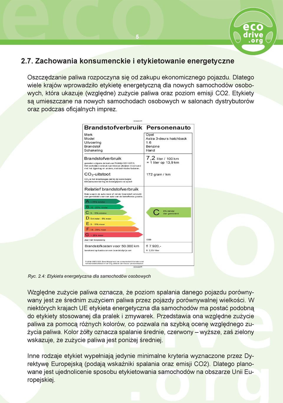 Etykiety są umieszczane na nowych samochodach osobowych w salonach dystrybutorów oraz podczas oficjalnych imprez. Ryc. 2.