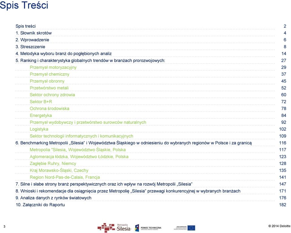 B+R 72 Ochrona środowiska 78 Energetyka 84 Przemysł wydobywczy i przetwórstwo surowców naturalnych 92 Logistyka 102 Sektor technologii informatycznych i komunikacyjnych 109 6.